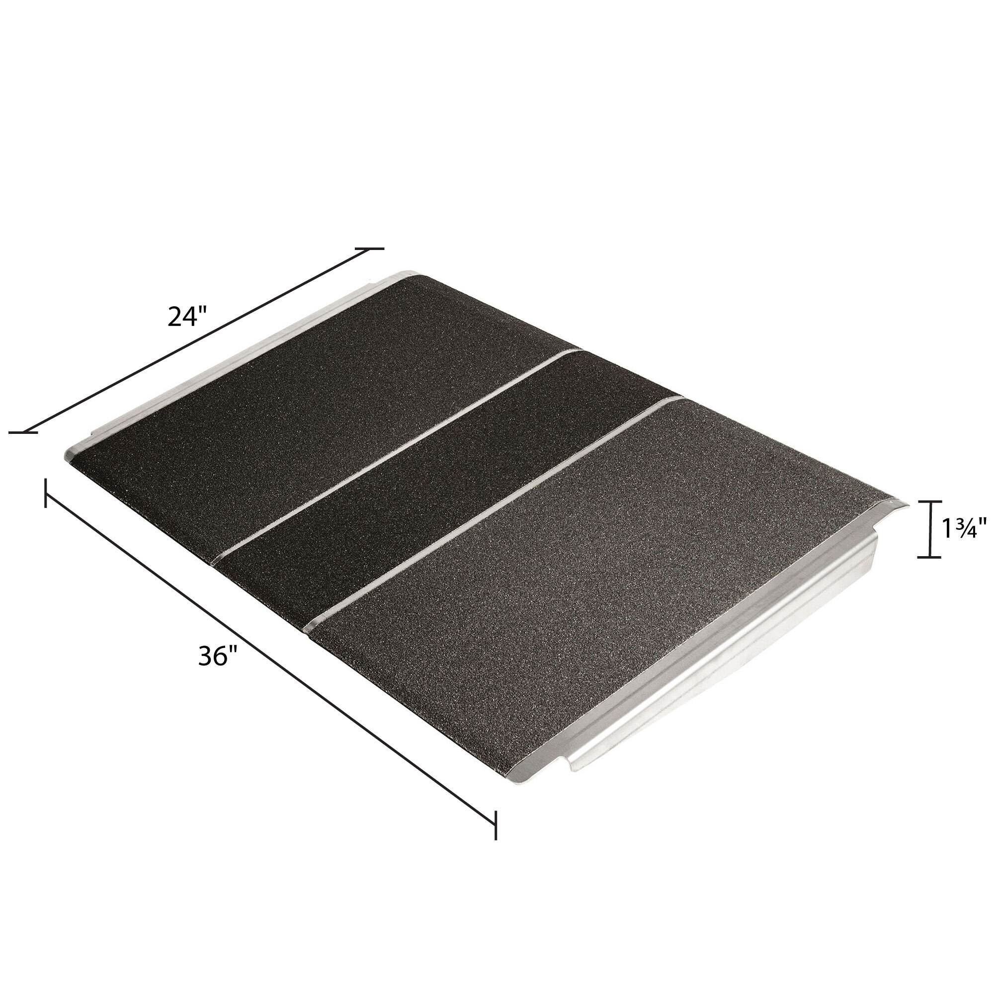 Silver Spring Aluminum Solid Threshold Ramp - 24in. x 36in., 600-Lb. Capacity, High-Traction Surface, Model# SSTP2436